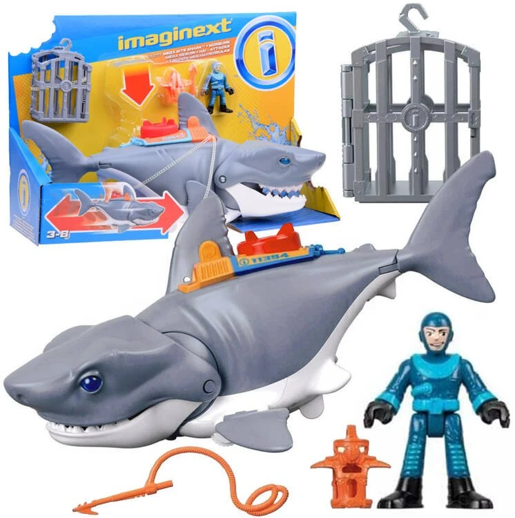 Fisher Price Mattel Imaginext Mega mechaninė ryklio ataka, judanti burna ZA5438