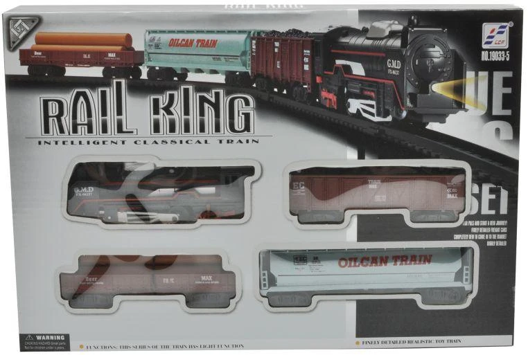 Žaislinis traukinys Rail King su 3 vagonais