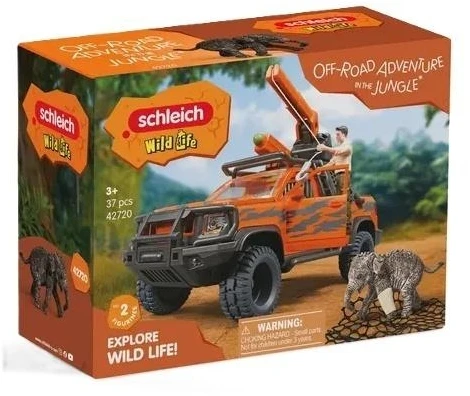 Žaislinis visureigis ekspedicijai džiunglėse Wild Life Schleich
