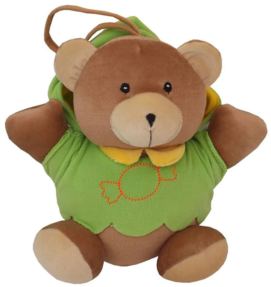 BABY MIX TK/P/1034-0700 Muzikinė dėžutė meškiukas žalioje striukėje 46552