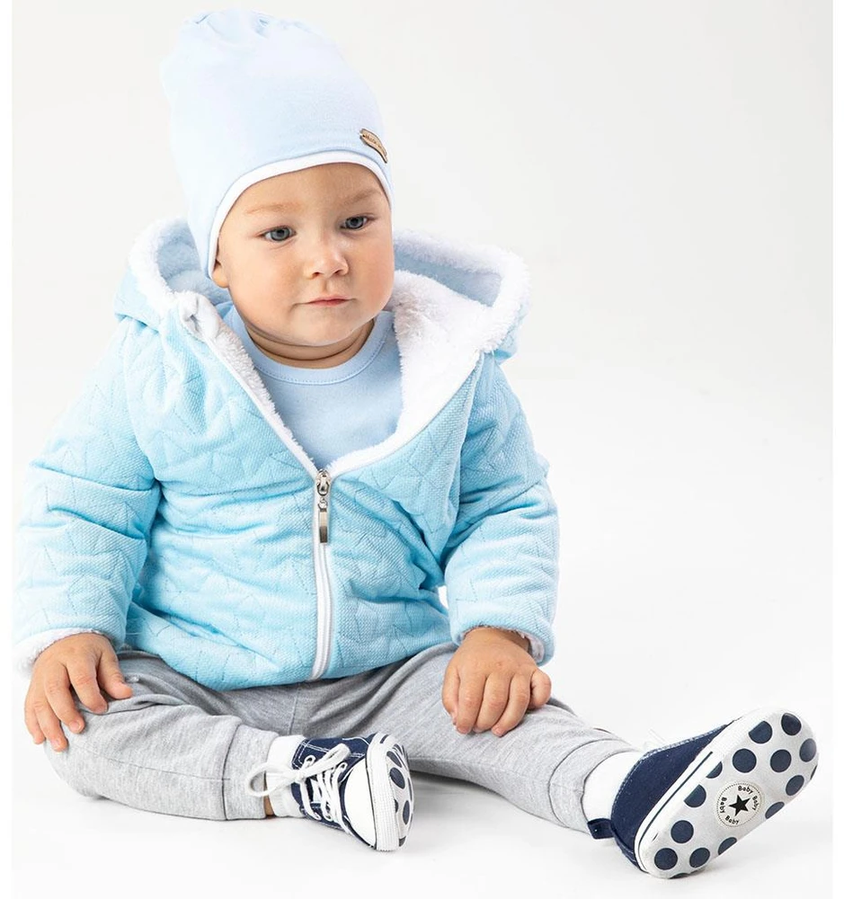 Žieminis kūdikio paltukas su kepure Nicol Kids Winter mėlynas, dydis 68 (4-6 mėn.)