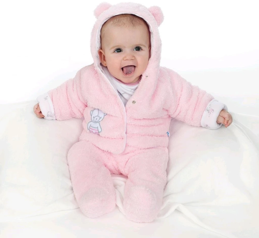 Žieminis paltukas New Baby Nice Bear rožinis, dydis 74 (6-9 mėn.)