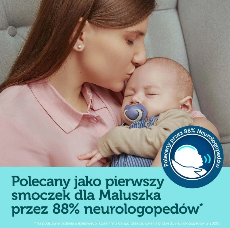 CANPOL BABIES silikoniniai simetriniai čiulptukai PURE COLOR, 18 mėn+, 2vnt., 22/657_bei