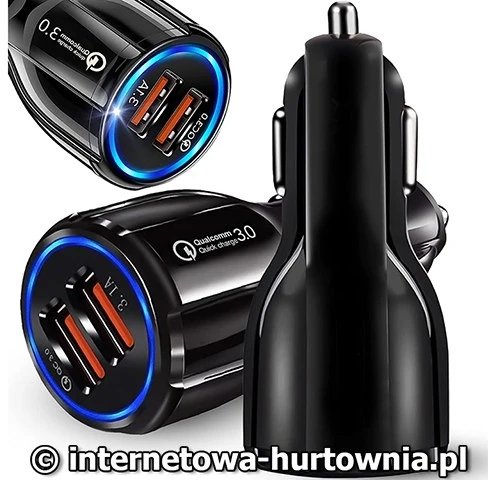 Automobilinis įkroviklis 2xUSB QuickCharge 3.0