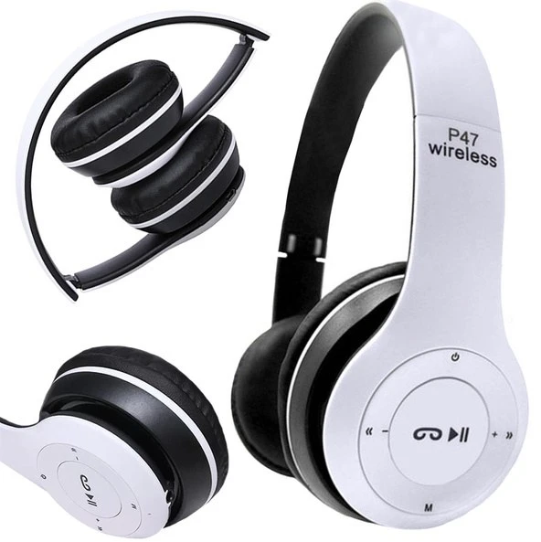 Słuchawki Ausinės Belaidės ausinės p47 „Bluetooth“ mikrofonas mp3-e142 juodos