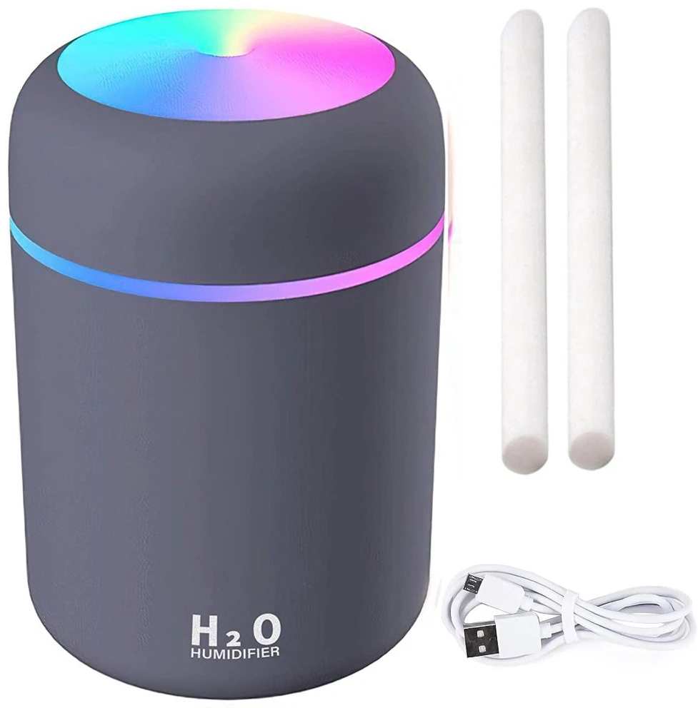 Mini automobilio oro drėkintuvas su aromatiniu difuzoriumi ir USB RGB naktine lempute - ER1165