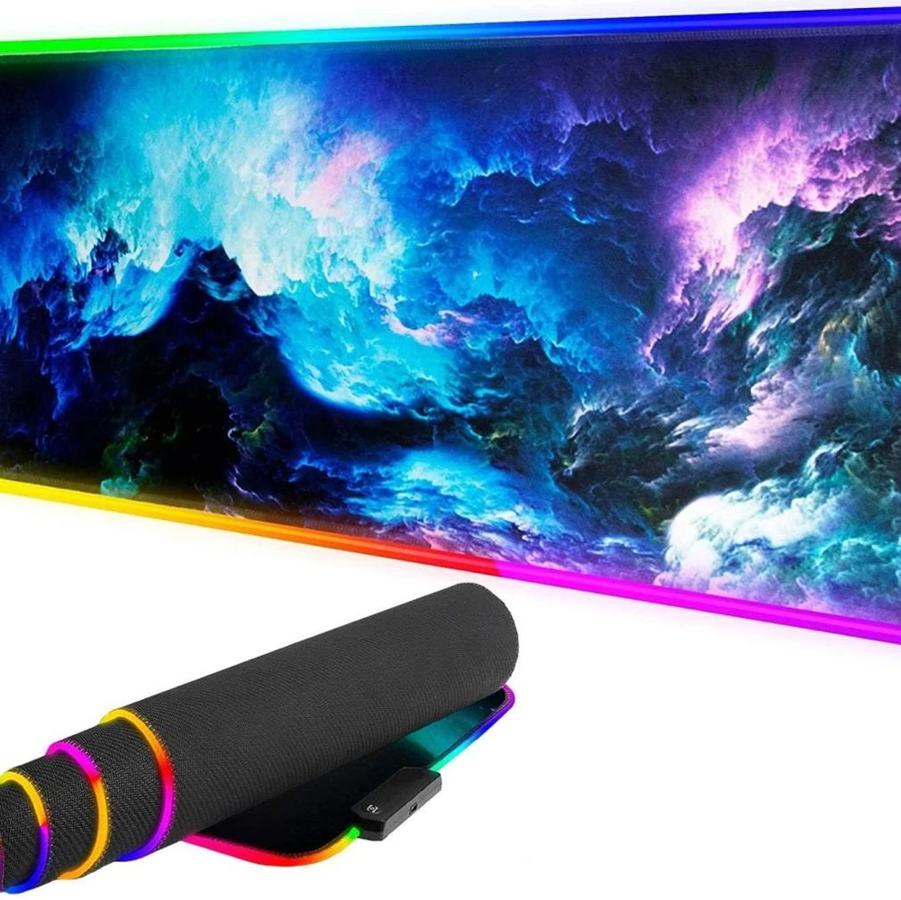 Žaidimų pelės kilimėlis su RGB LED apšvietimu, 80x30 cm