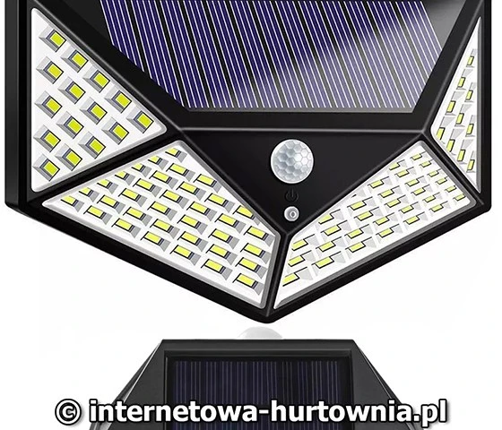 Saulės judesio ir sutemų jutiklio lempa 100 LED