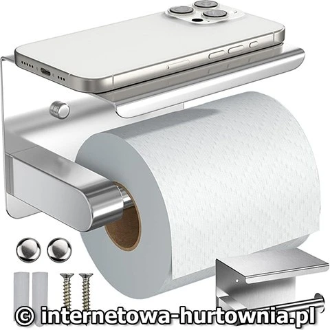 Galicja Laikiklis na papier toaletowy su półką chrom sidabrinė do łazienki toalety wc