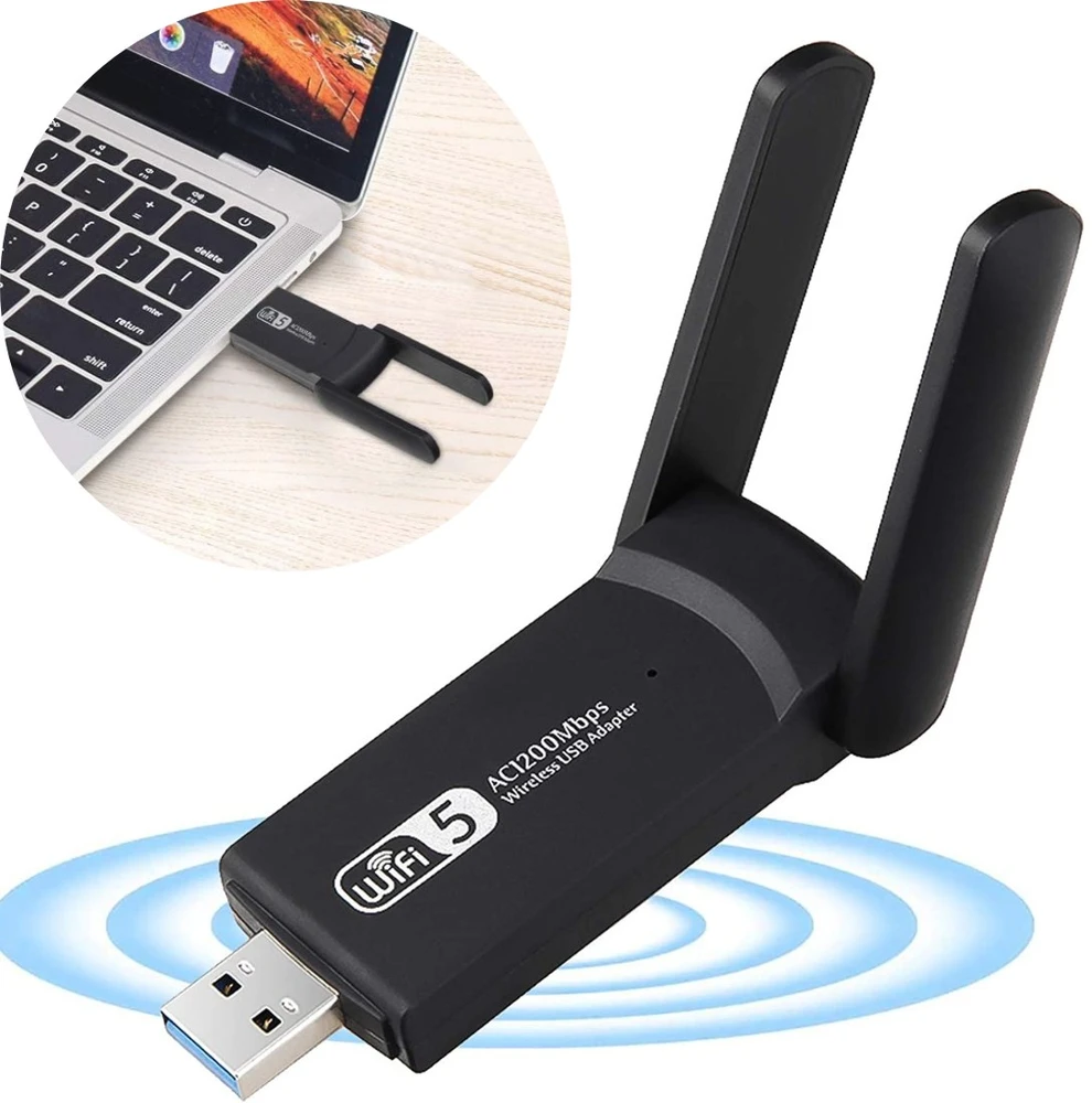 Retoo „Wi-Fi“ tinklo plokštės adapteris, „Wi-Fi USB 3.0“, išorinės antenos, 1300 Mbps, 5 GHz, E628