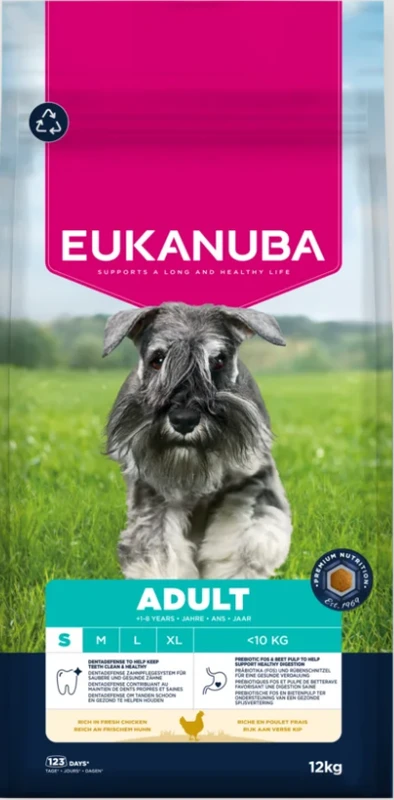 Eukanuba Life Care sausas pašaras mažų veislių šunims su vištiena, S, 12 kg