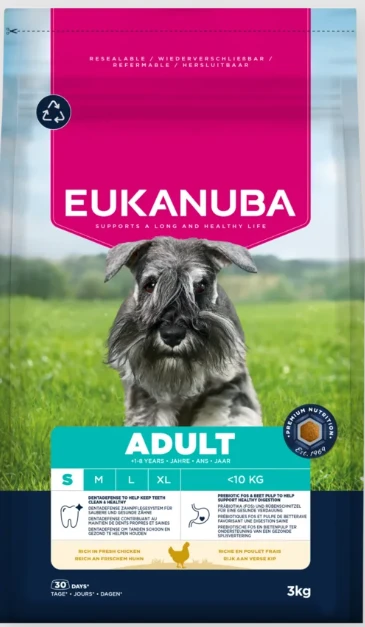 Eukanuba Life Care sausas pašaras mažų veislių šunims su vištiena, S, 3kg