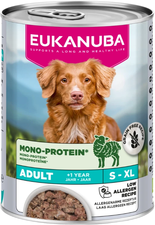 Eukanuba Special Care Monoprotein konservuotas Maistas šunims su ėriena, 400g