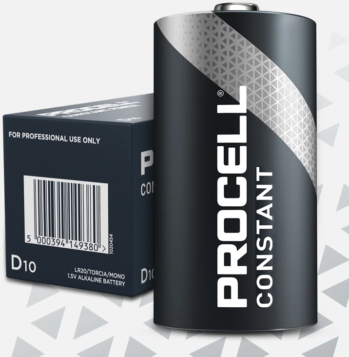 D tipo baterija Procell Constant su pakuotės dėžute