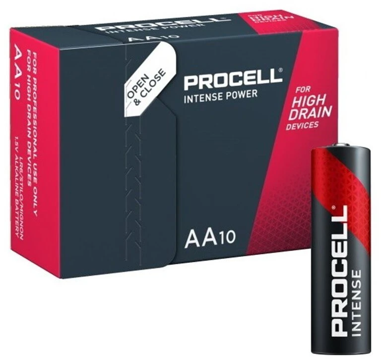 Procell Intense AA baterijų pakuotė ir viena baterija