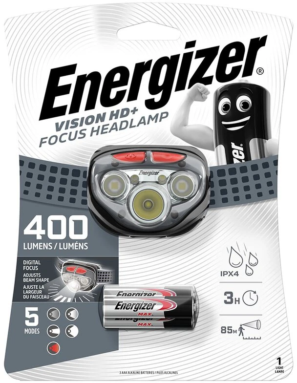 Energizer 400lm galvos žibintuvėlis Vision HD+ Focus HDD323