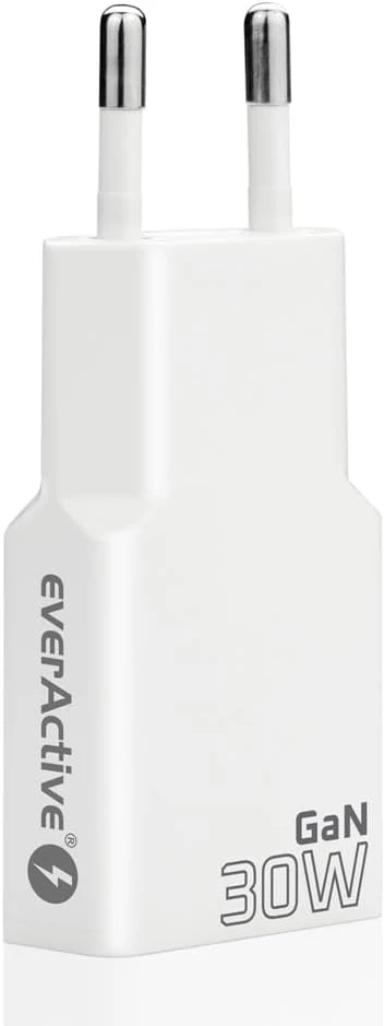 „everactive“ įkroviklis: 1 x USB, 1 x USB-C greito įkrovimo 3.0 30 W itin plonas baltas