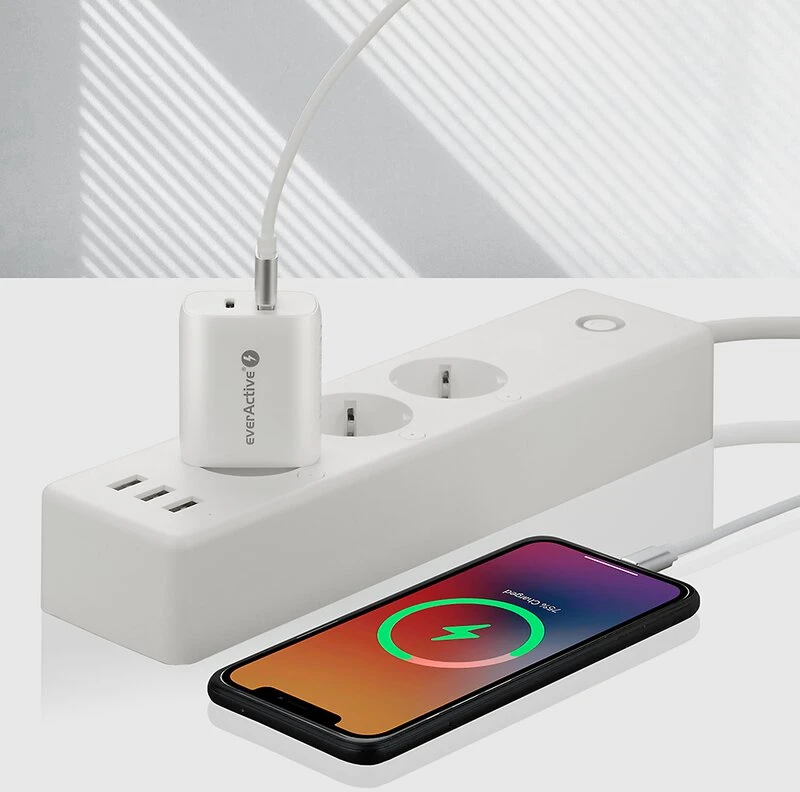 everActive 5-12V USB QC 3.0 ir USB-C PD PPS 25W įkroviklis SC-370Q
