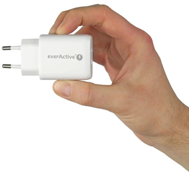 everActive 5-12V USB QC 3.0 ir USB-C PD PPS 25W įkroviklis SC-370Q