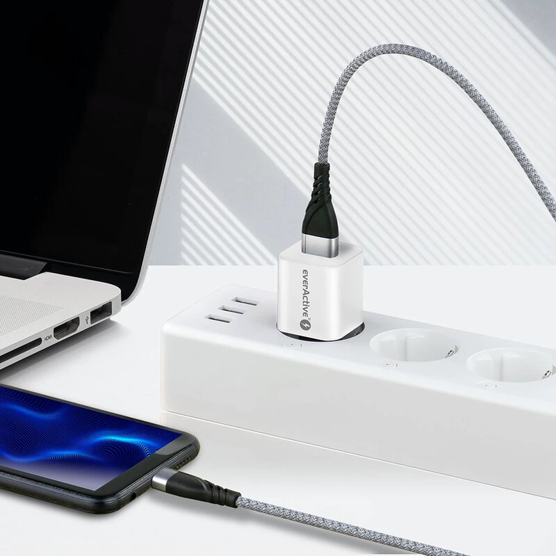 everActive 5-12V USB QC 3.0 ir USB-C PD PPS 30W GaN įkroviklis SC-390Q