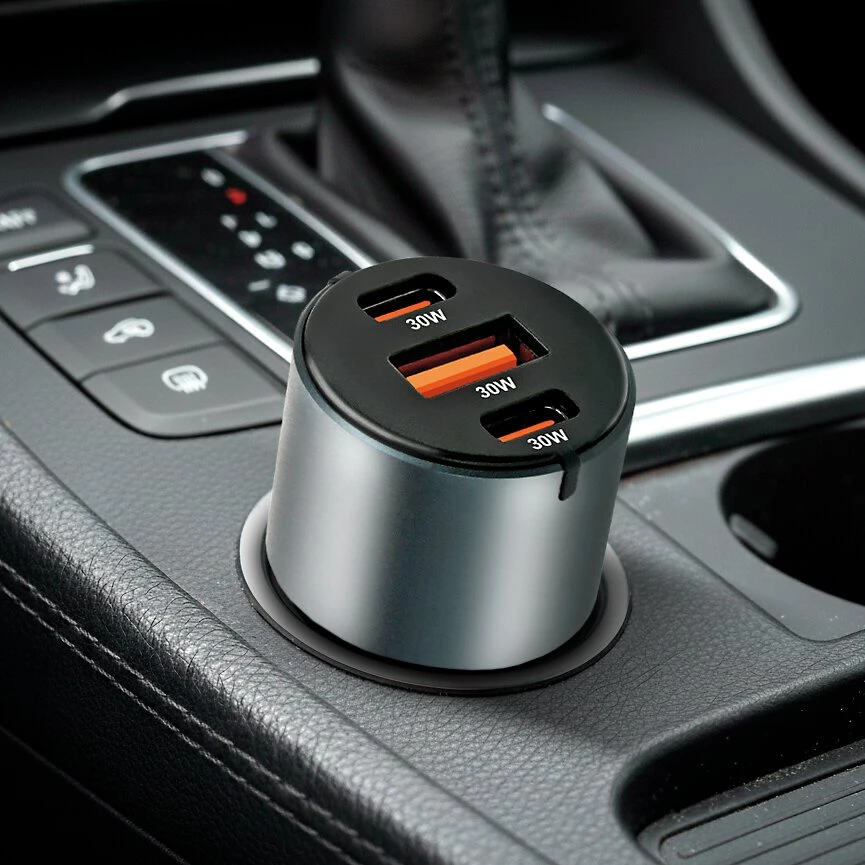 Automobilinis įkroviklis everActive CC-40Q USB QC3.0 + 2x USB-C PD 60W
