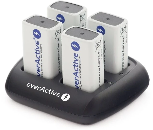 everActive automatinis 4 x 9V įkraunamų baterijų įkroviklis