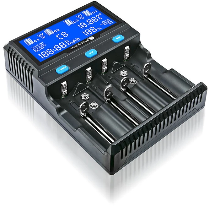 everActive profesionalus 4 x Ličio ir AA/AAA/C/D/9V Ni-MH akumuliatorių kroviklis UC4200