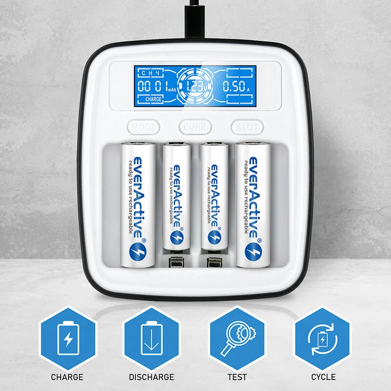everActive profesionalus AA/AAA elementų įkroviklis NC-1000M