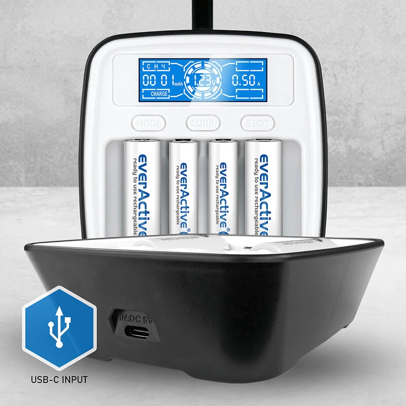 everActive profesionalus AA/AAA elementų įkroviklis NC-1000M