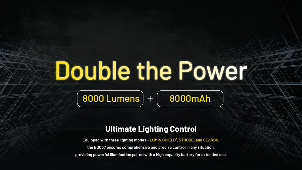 Nitecore EDC37 8000 lm USB-C įkraunamas plokščias EDC žibintuvėlis