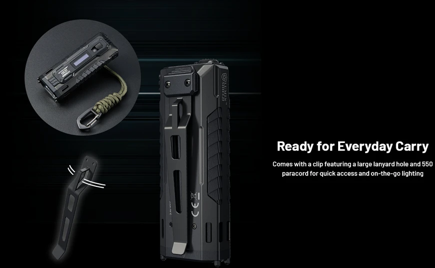 Nitecore EDC37 8000 lm USB-C įkraunamas plokščias EDC žibintuvėlis
