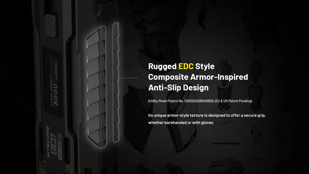 Nitecore EDC37 8000 lm USB-C įkraunamas plokščias EDC žibintuvėlis