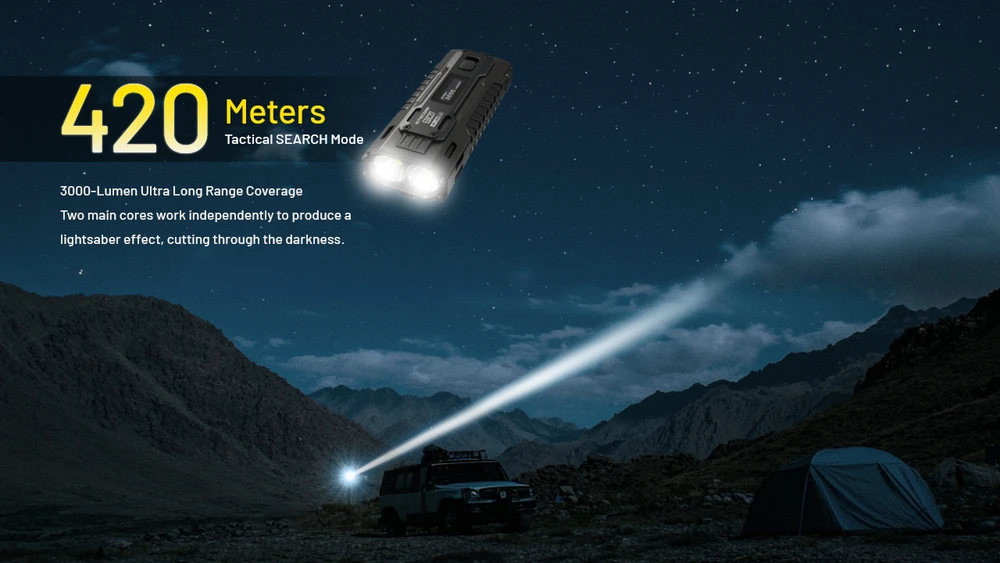 Nitecore EDC37 8000 lm USB-C įkraunamas plokščias EDC žibintuvėlis