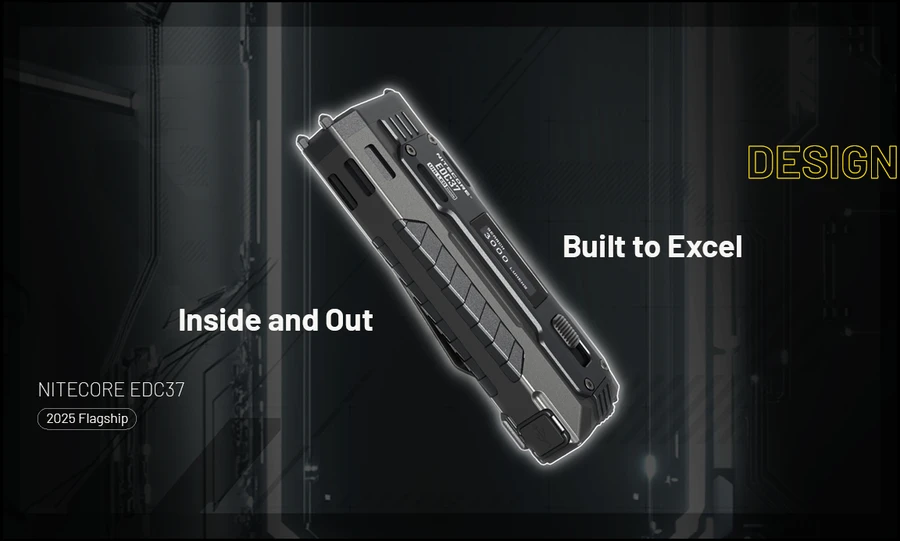 Nitecore EDC37 8000 lm USB-C įkraunamas plokščias EDC žibintuvėlis
