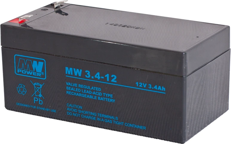 Mw Power MWPower MW 12V 3.4Ah F1(187) AGM akumuliatorius, 6-9 metai