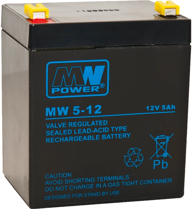 Mw Power MWPower MW 12V 5Ah F2(250) AGM akumuliatorius, 6-9 metai