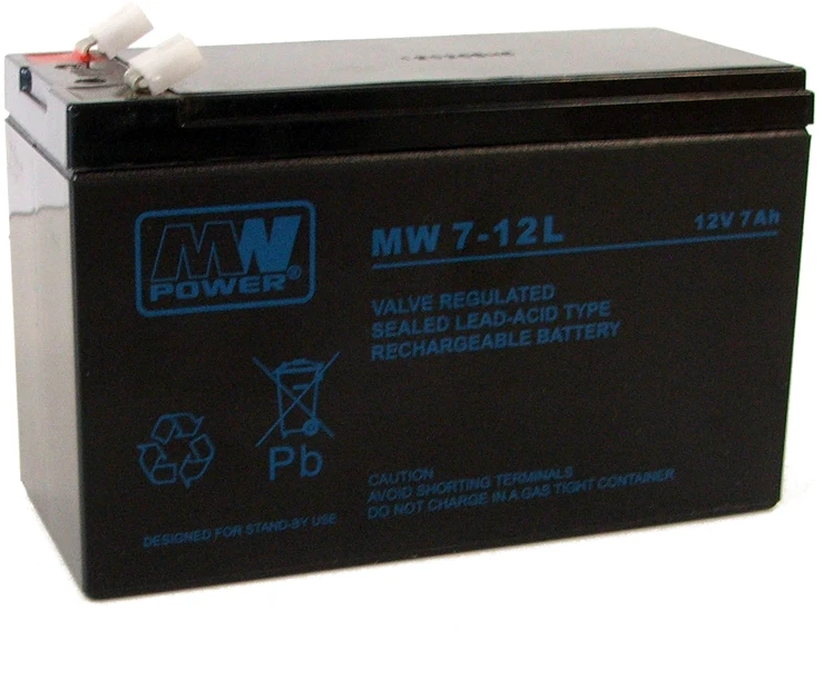 Mw Power MWPower MW 12V 7Ah F2(250) AGM akumuliatorius, 6-9 metai