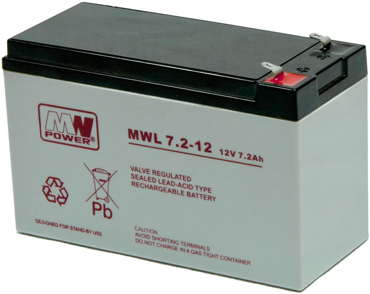 MWL 12V 7.2Ah AGM akumuliatorius su F2 jungtimis
