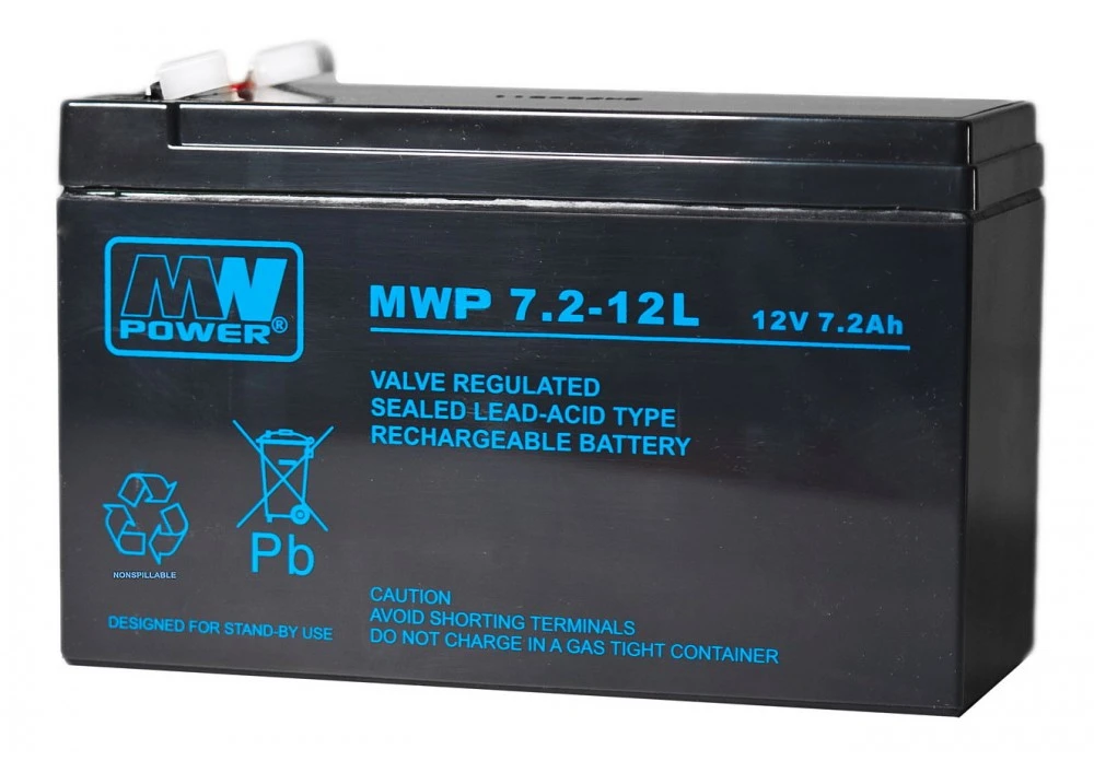 Mw Power MWPower MWP 12V 7,2Ah F2(250) AGM akumuliatorius, 12 metų