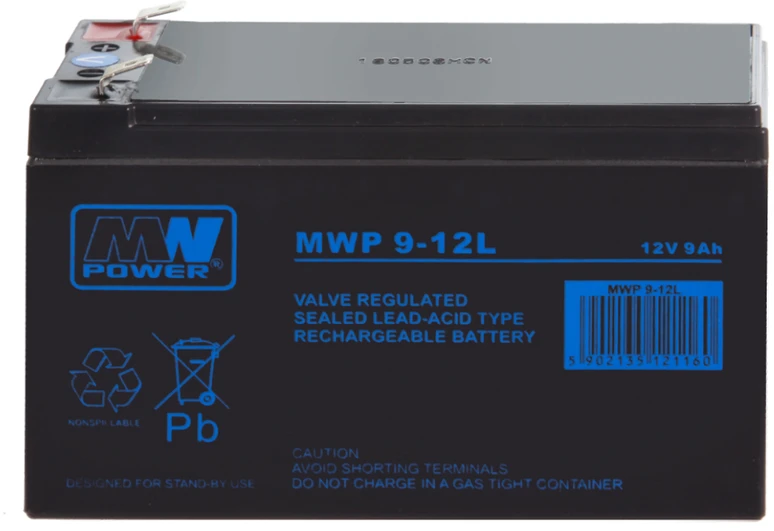 Mw Power MWPower MWP 12V 9Ah F2(250) AGM akumuliatorius, 12 metų