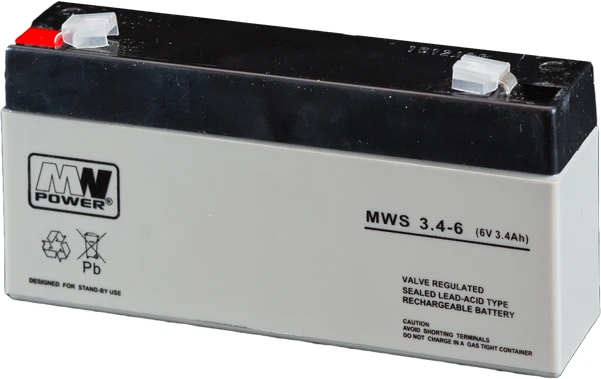 Mw Power MWPower MWS 6V 3.4Ah F1(187) AGM akumuliatorius, 5 metai