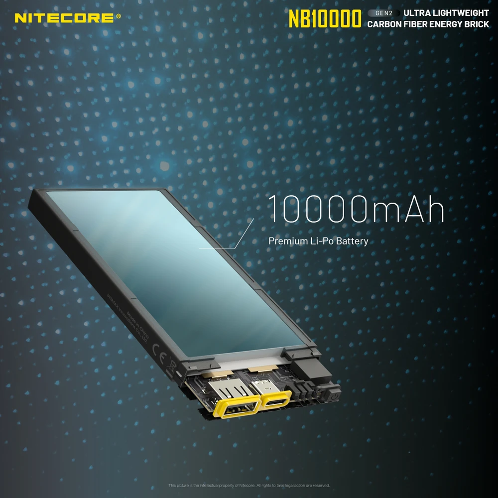 Nitecore 10000mAh itin lengva 20W išorinė baterija NB10000 Gen2