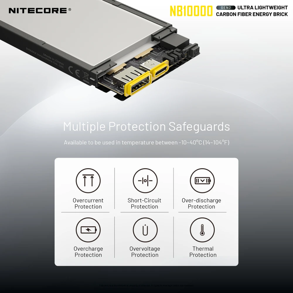 Nitecore 10000mAh itin lengva 20W išorinė baterija NB10000 Gen2