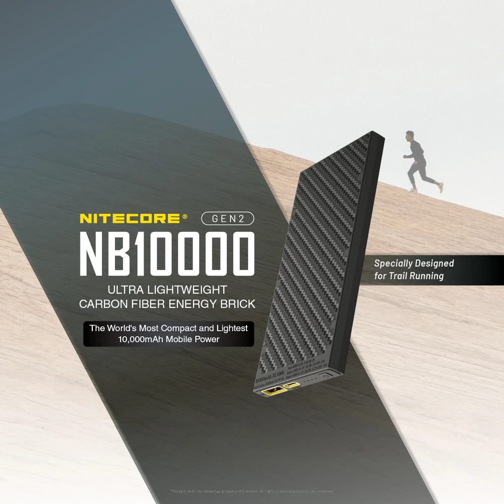 Nitecore 10000mAh itin lengva 20W išorinė baterija NB10000 Gen2