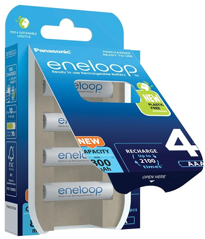 „Panasonic“ | Įkraunamos baterijos | ENELOOP BK-4MCDE/4BE | AAA | 800 mAh | 4 vnt.