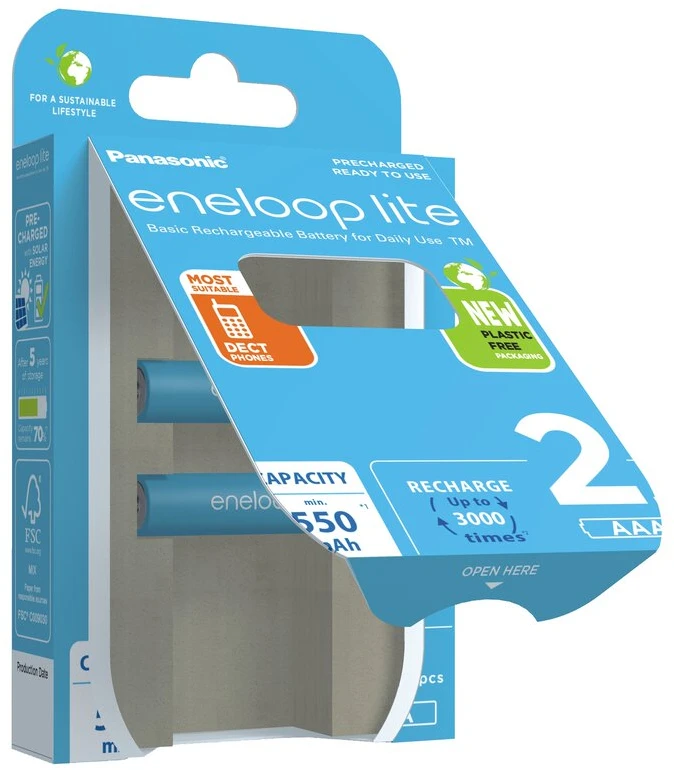 Panasonic Eneloop Lite 550mAh AAA akumuliatorius, 2 vnt.