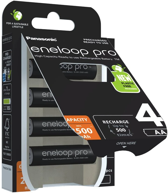 Panasonic Eneloop Pro R6 AA 2500mAh baterija 4vnt