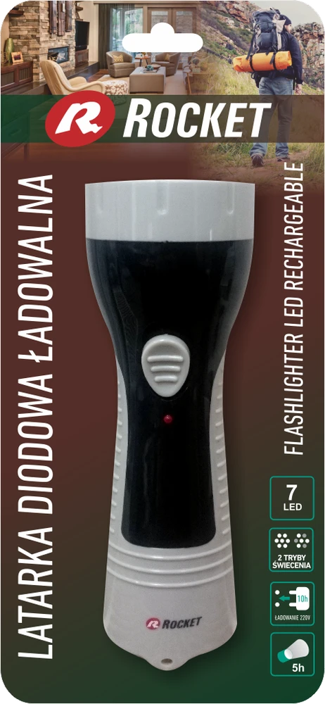 Rocket įkraunamas 7LED prožektorius