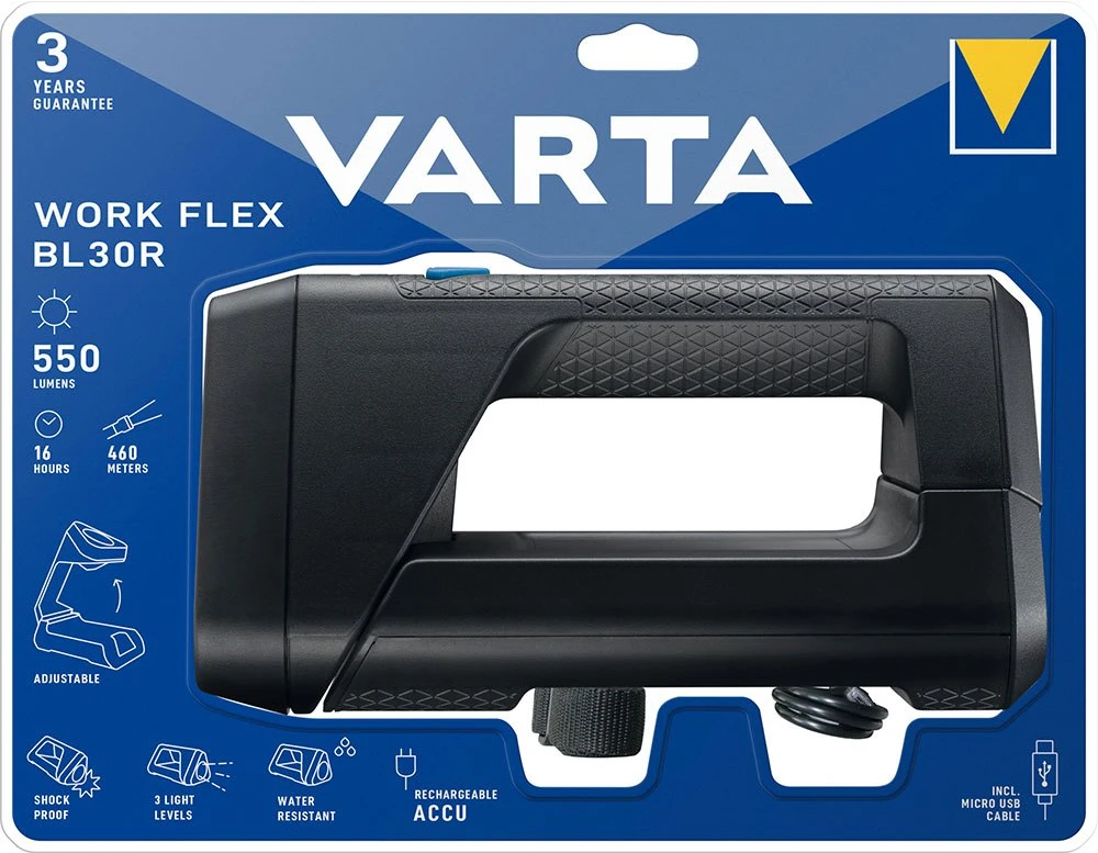 Varta Work Flex Rankinis žibintuvėlis Juoda LED
