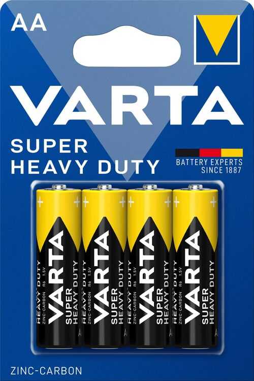 Varta Super Heavy Duty AA elementas, 4 vnt.